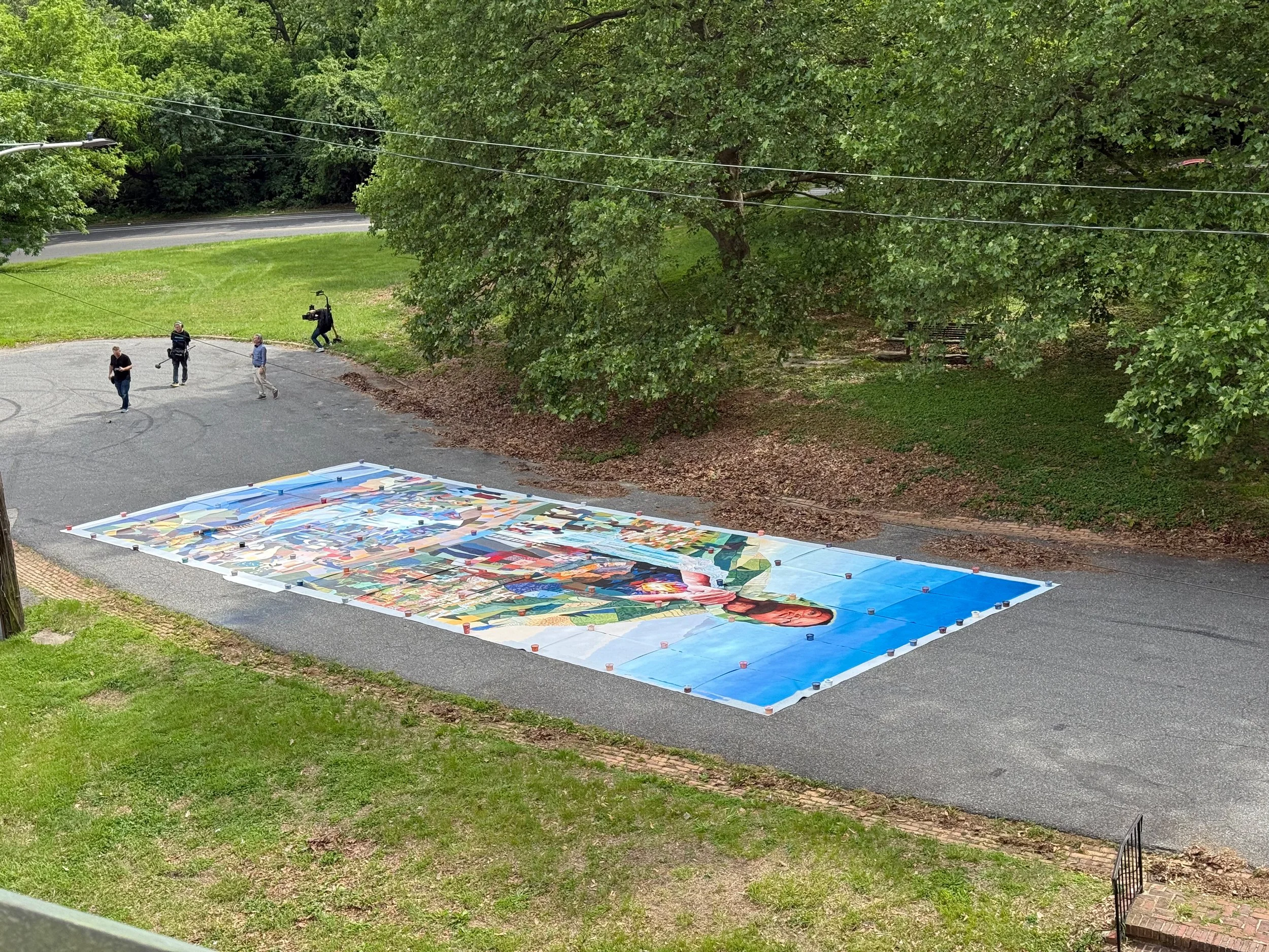 Seeing the mural all together outside the studio space