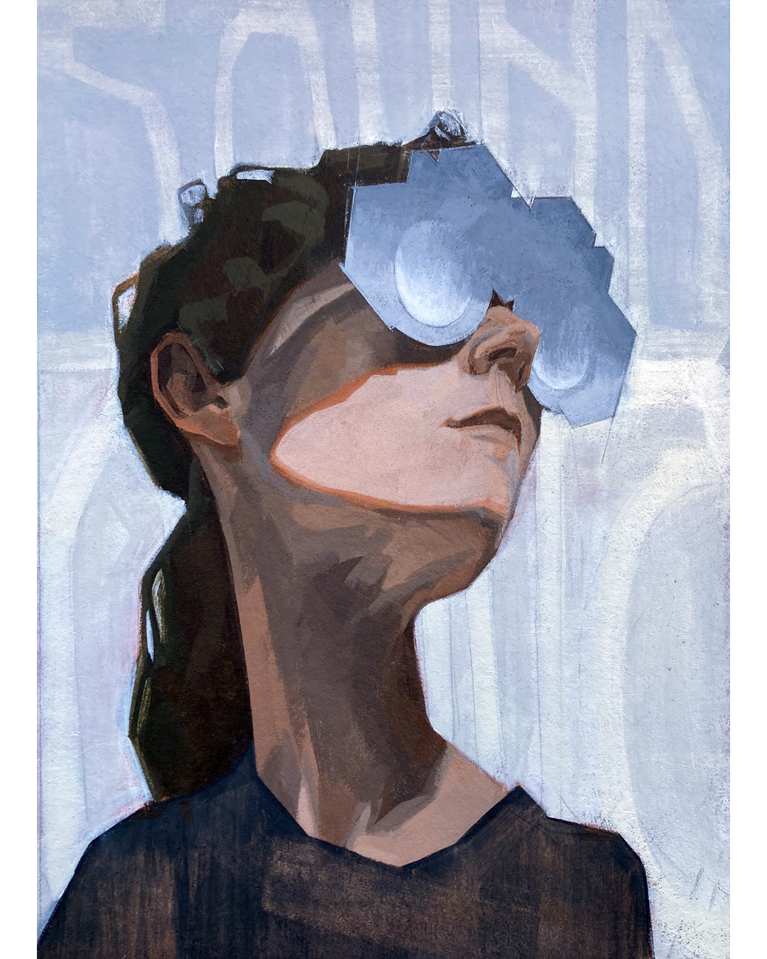 Self-Portrait, acrylic on parachute cloth, 2024