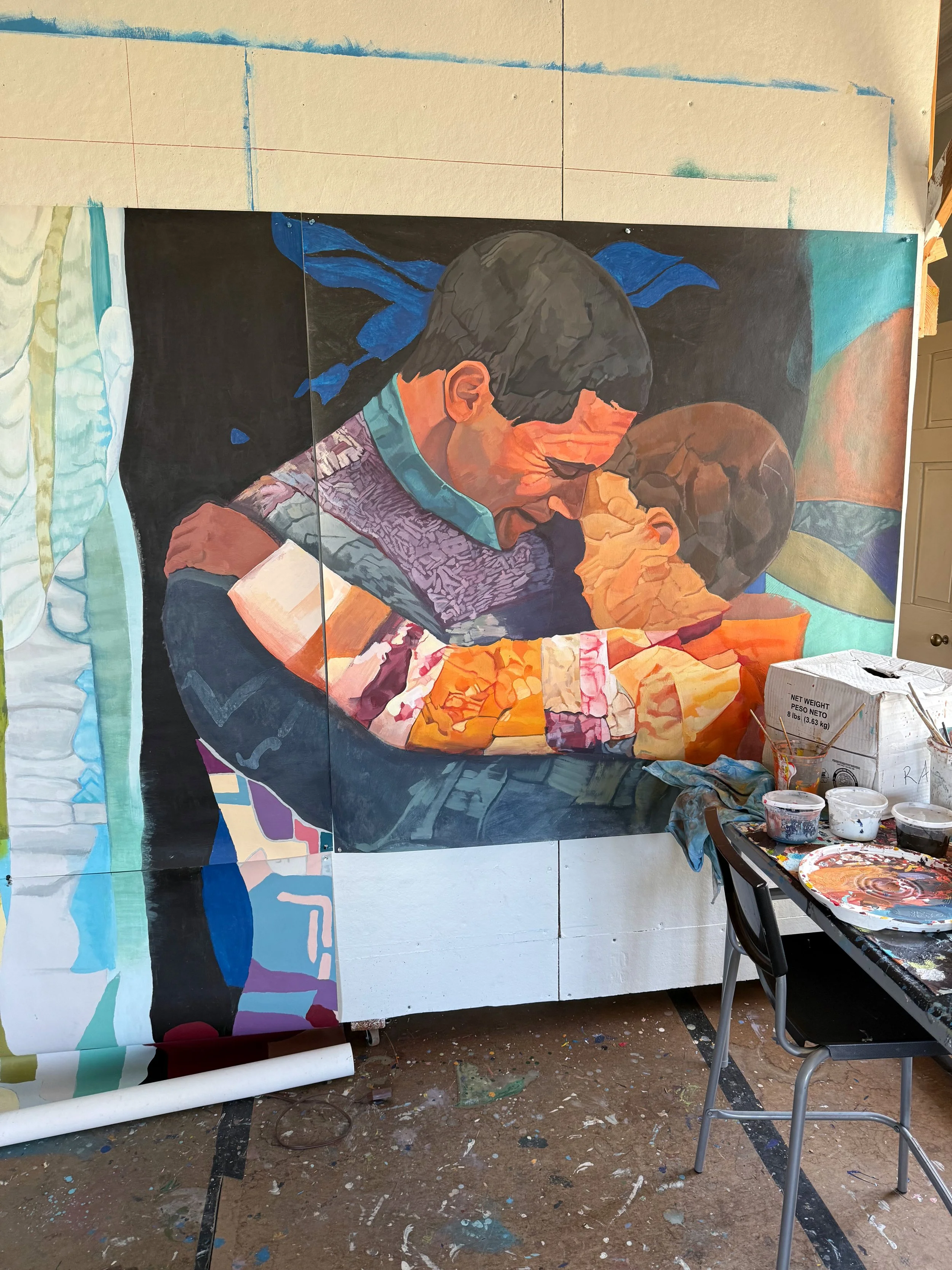 Image of studio space for painting the mural