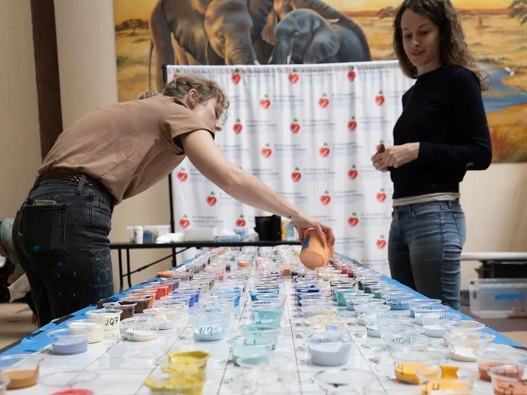 Preparing paints for community paint day