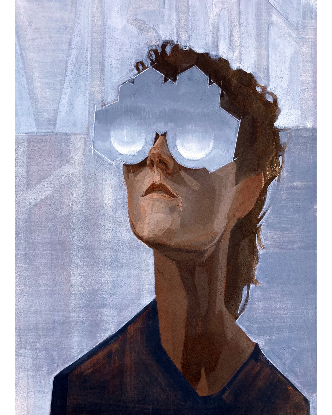 Self-Portrait, acrylic on parachute cloth, 2024