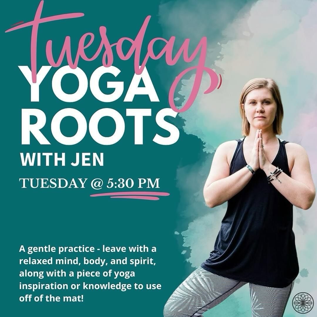 🌳YOGA ROOTS🌳
📲 BOOK YOUR SPOT: www.amity-yoga.com/weekly-schedule/

⏰WHEN: TUESDAY @ 5:30 PM with our new 📍WHERE: Amity Yoga, 105 E. Adams St.
👩🏻INSTRUCTOR: Jen McQuay
🧘&zwj;♀️WHAT: YOGA ROOTS - a beginner-friendly holistic experience designed