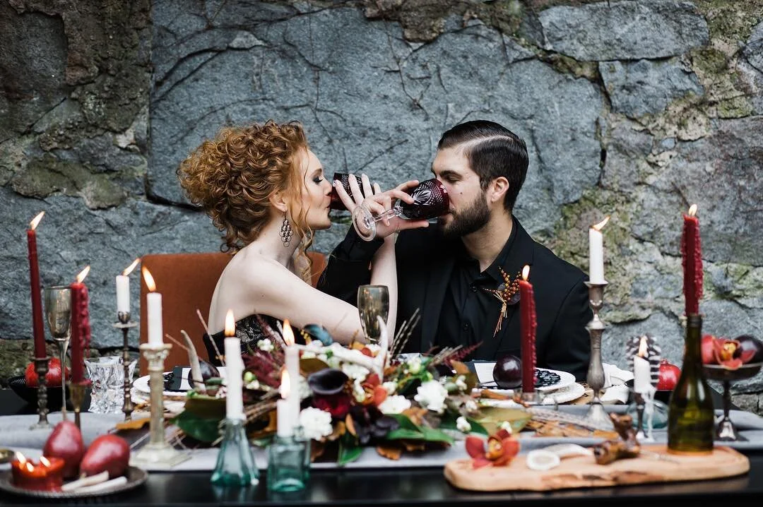 Halloween ✖️ D&iacute;a de los Muertos 👻🕯💀
. . . . .
TALK ABOUT A LABOR OF LOVE 💪🏼🖤 this shoot was an actual physical challenge - every single piece was carried up a steep, muddy, slippery hill and set up took hours longer than planned due to t