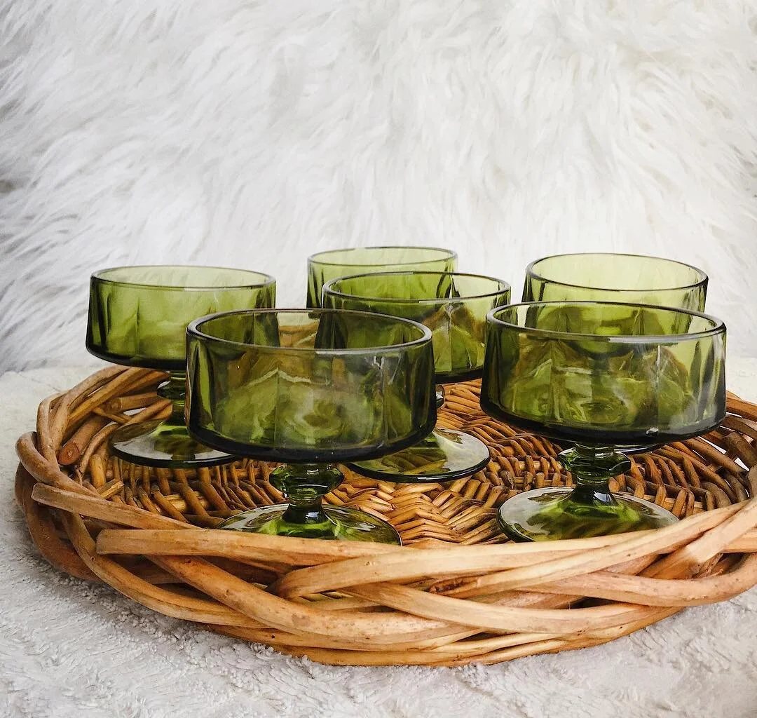 HAPPY OCTOBER! The time of year when all my fellow witches come out to play 🤗🧙🏼&zwj;♀️👻 I&rsquo;ll be sippin&rsquo; their brew out of these until further notice 🐸 (+ my new basket tray is already killin&rsquo; the display game)