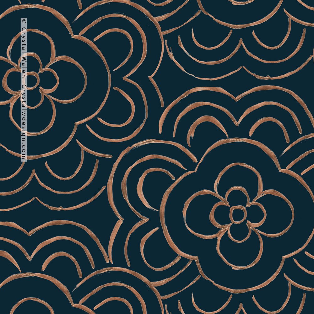 deco flower tile dk blue gold.jpg