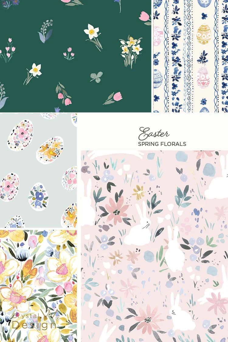 spring floral, patterns, easter collection