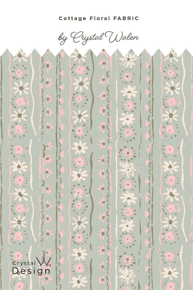 Emma Boho Floral Stripe Sage