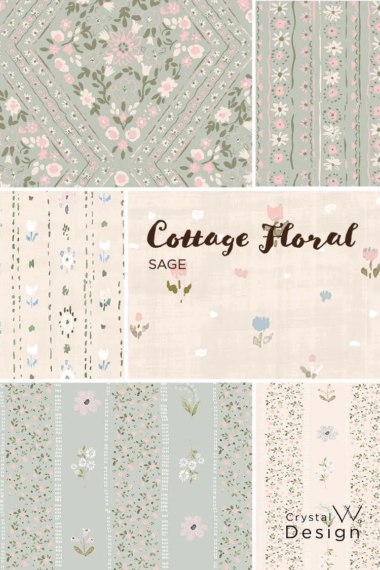 Cottage Floral Fabric by Crystal Walen