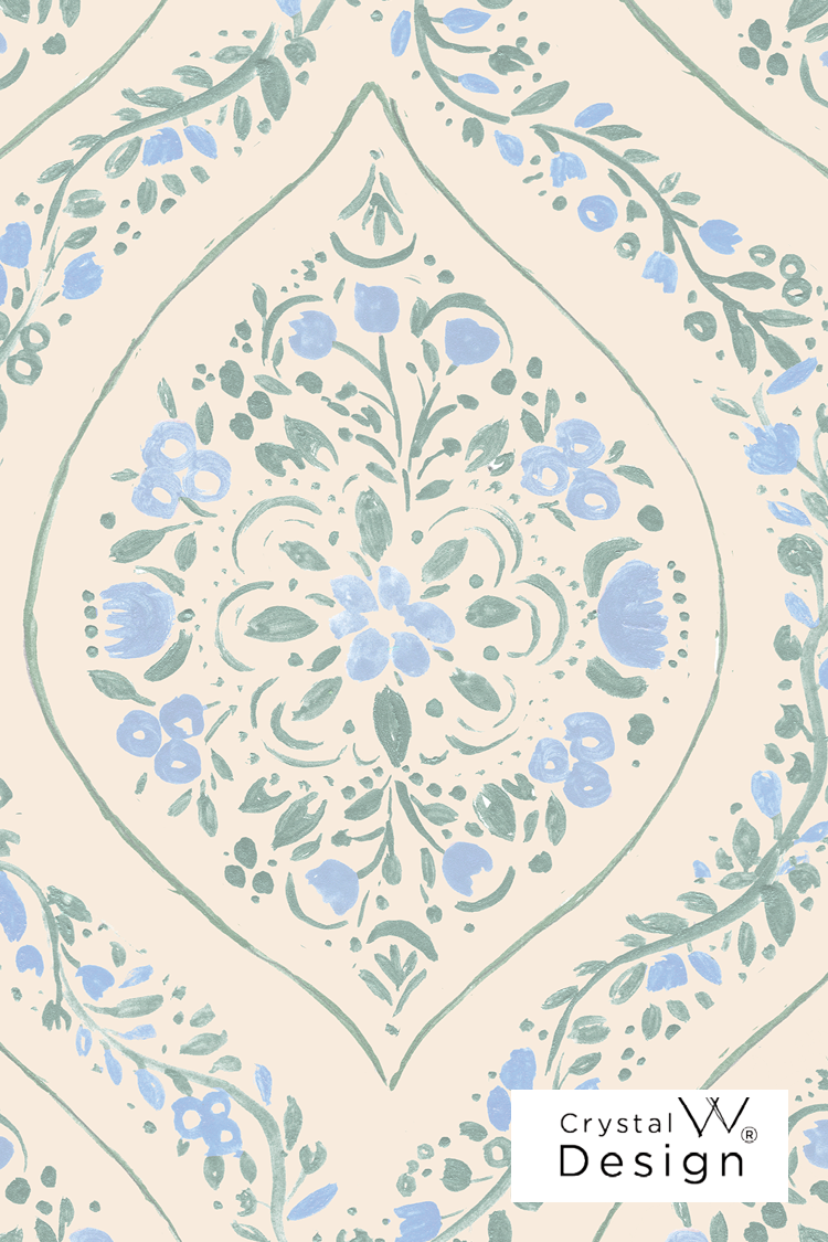 Fleurette blue cream