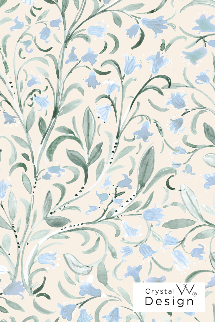 Bell Flower Trail Blue cream