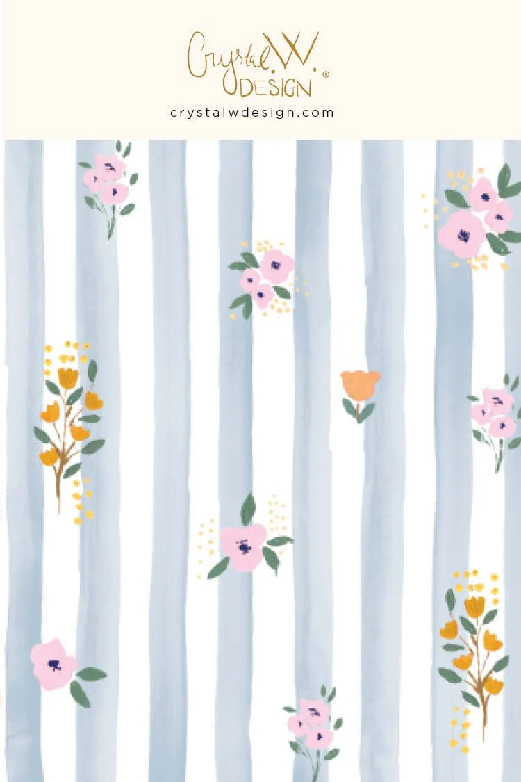 Floral beach stripe