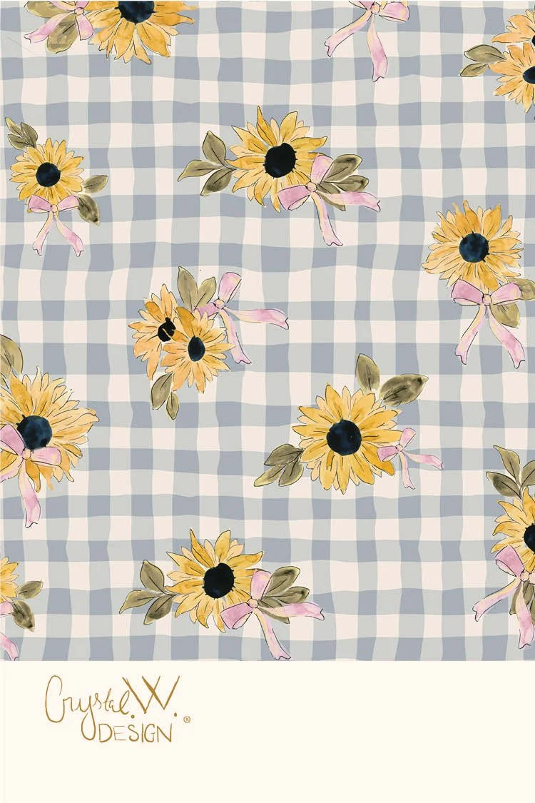 Cottage sunflower gingham