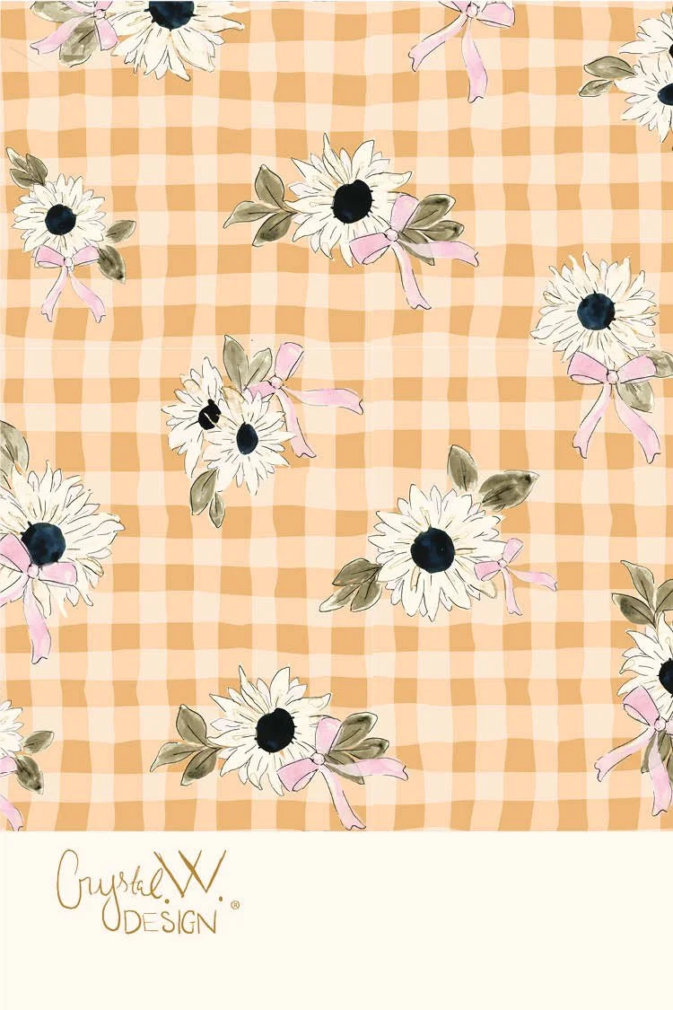 Cottage sunflower gingham warm