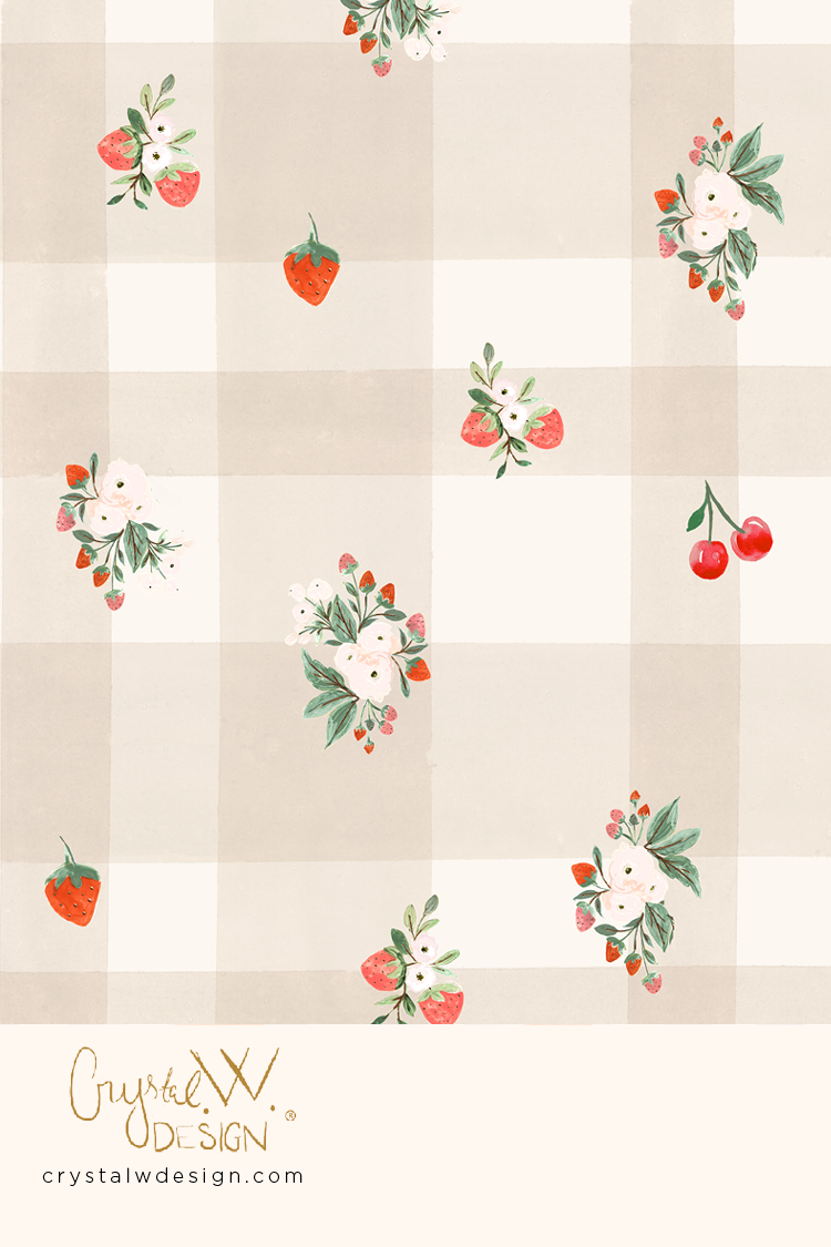Berry Toss Cream Plaid