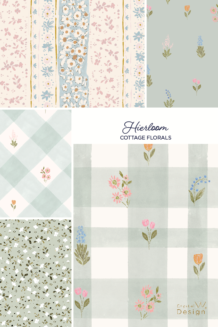 floral, patterns, prints, cottagecore, cottage floral, home decor, sage, calico, pastel