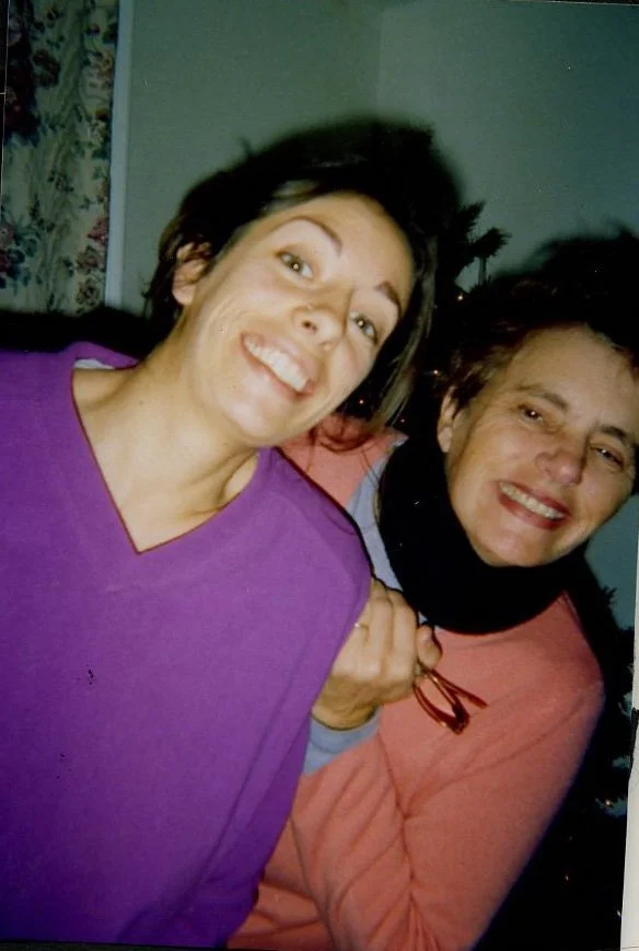 My mom and me laughing