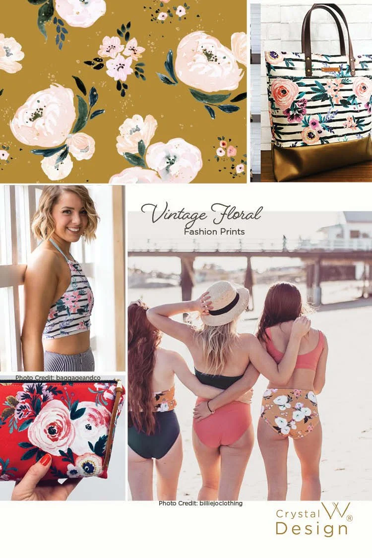 vintage floral pattern, swimwear print pattern, womens wear prints, womens wear vintage floral prints and patterns