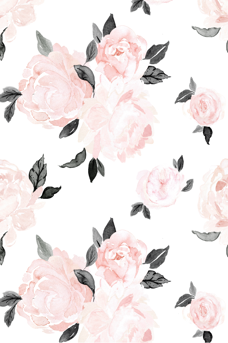 baby girl nursery with soft sophisticated Vintage Blush Floral, roses in the lightest shade of blush pink