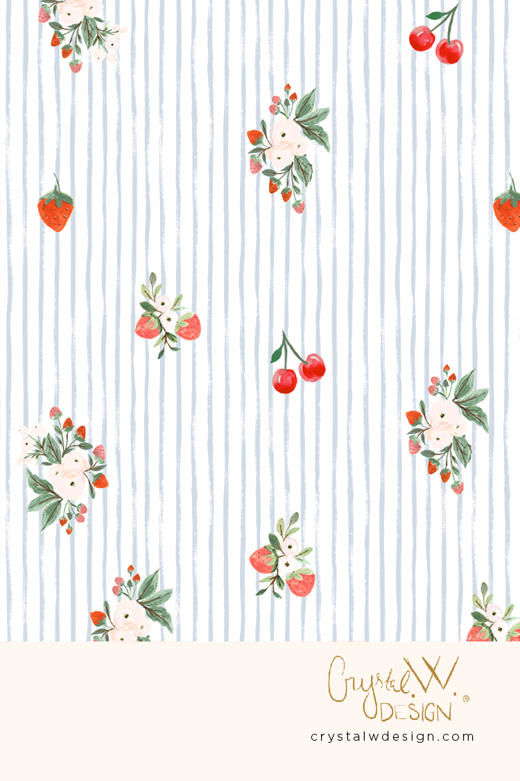 Berry Toss Blue Pinstripe
