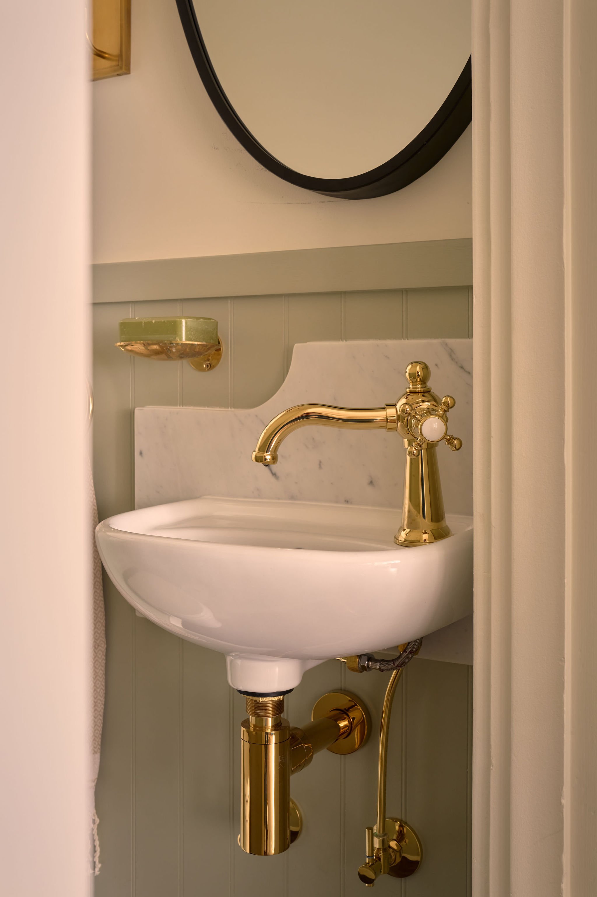 Sonoma County Interior Designer Green Powder Room.JPG