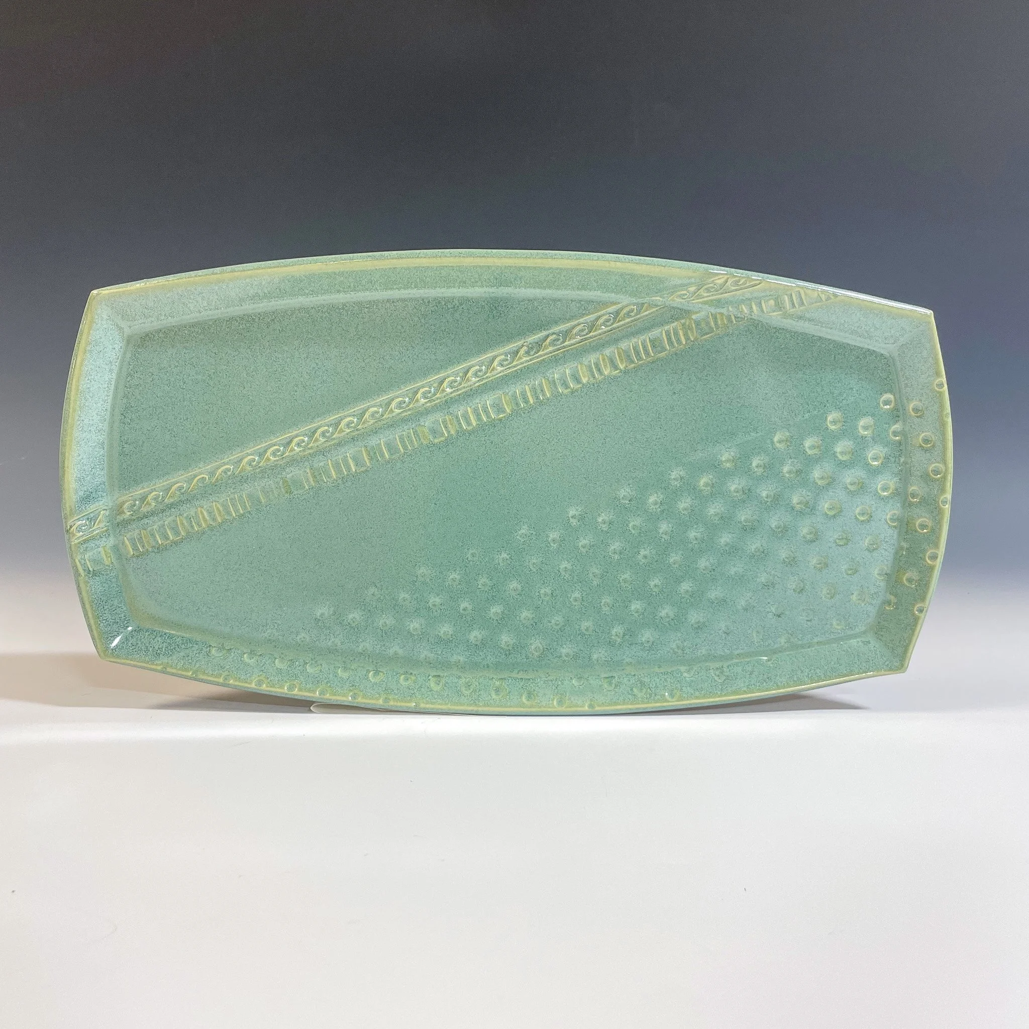 Large Rectangle Tray - Sea Mist & Dots