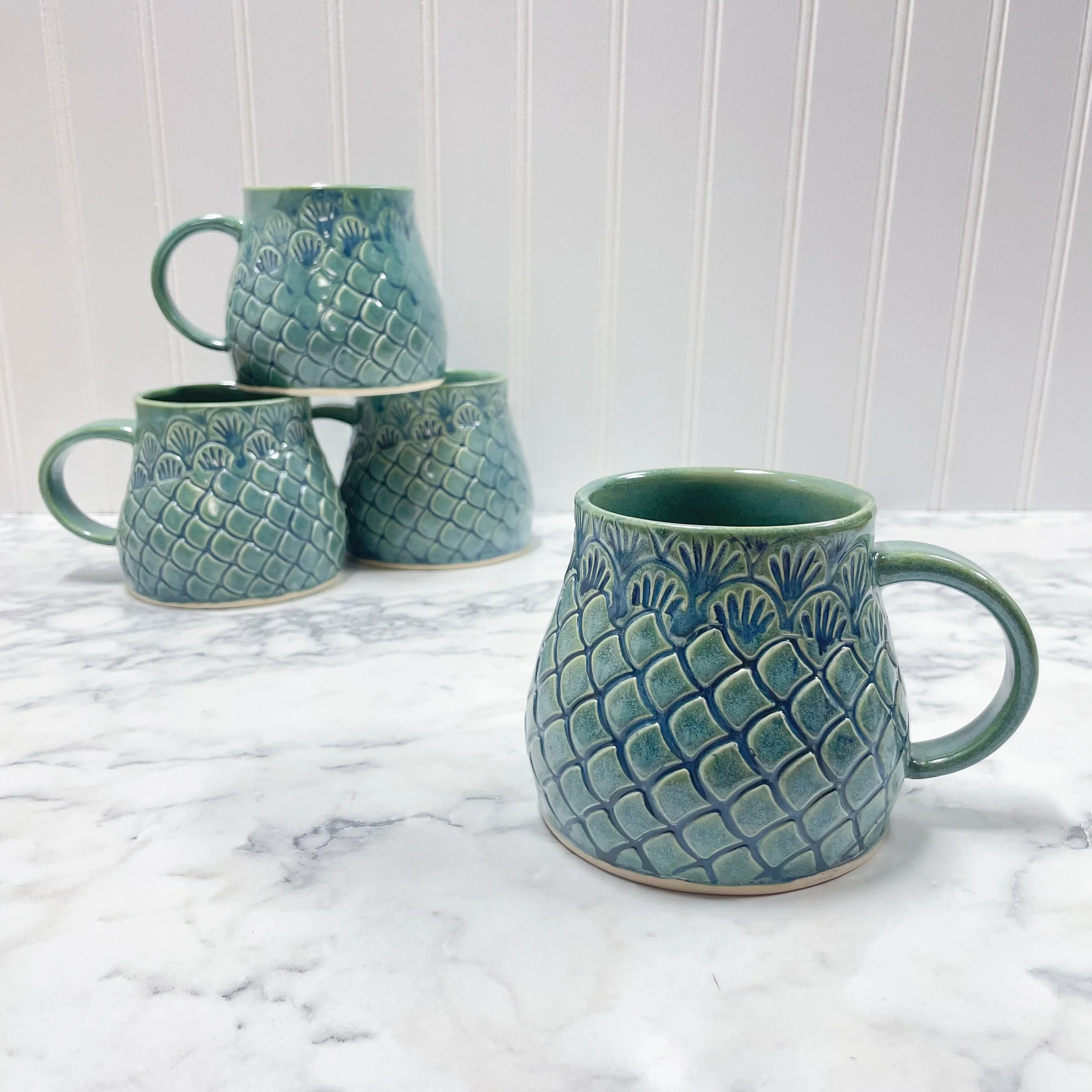 Potbelly Mug - Sea Mist & Scales