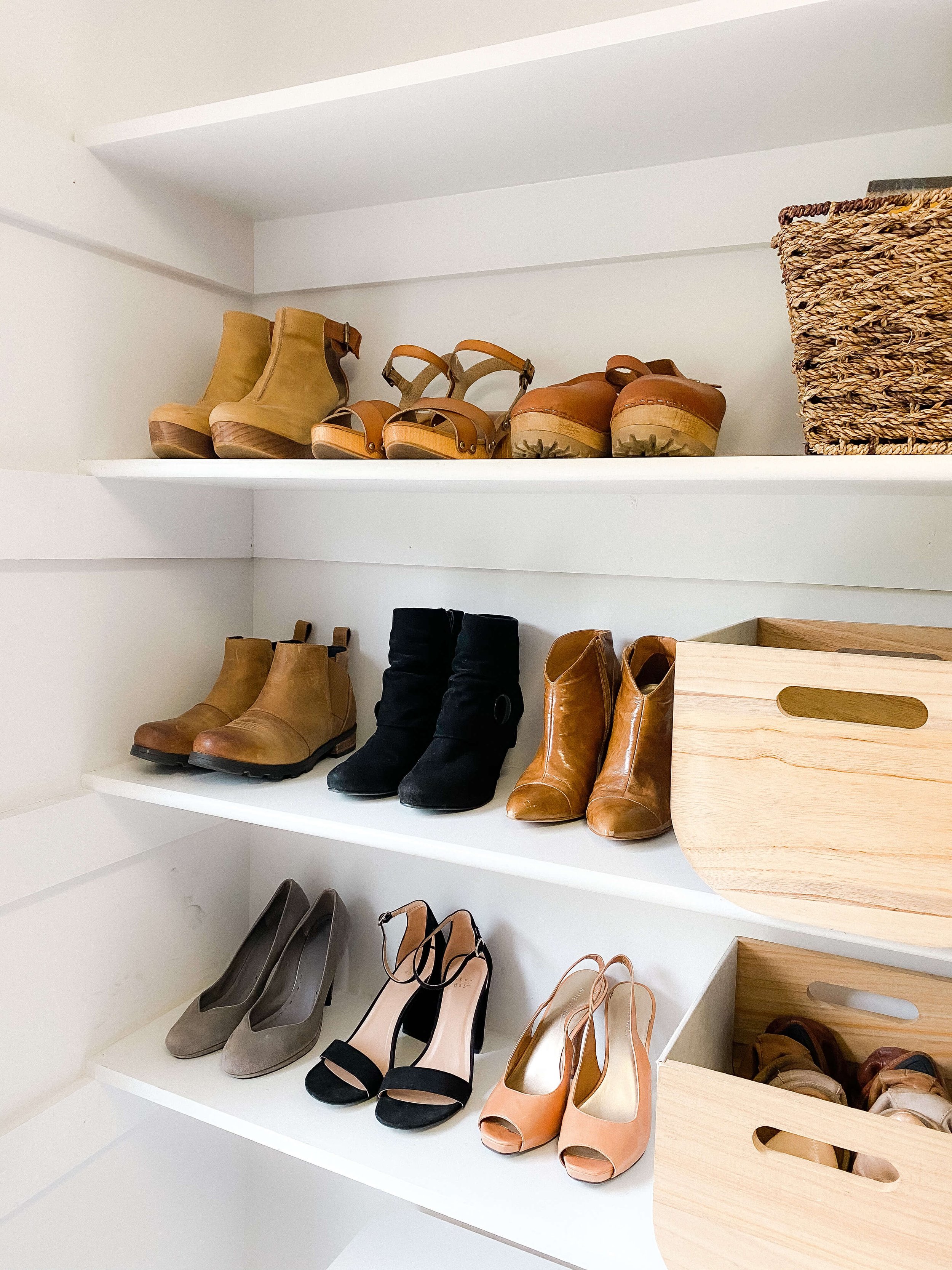 Styled Shoes In An Organized Closet