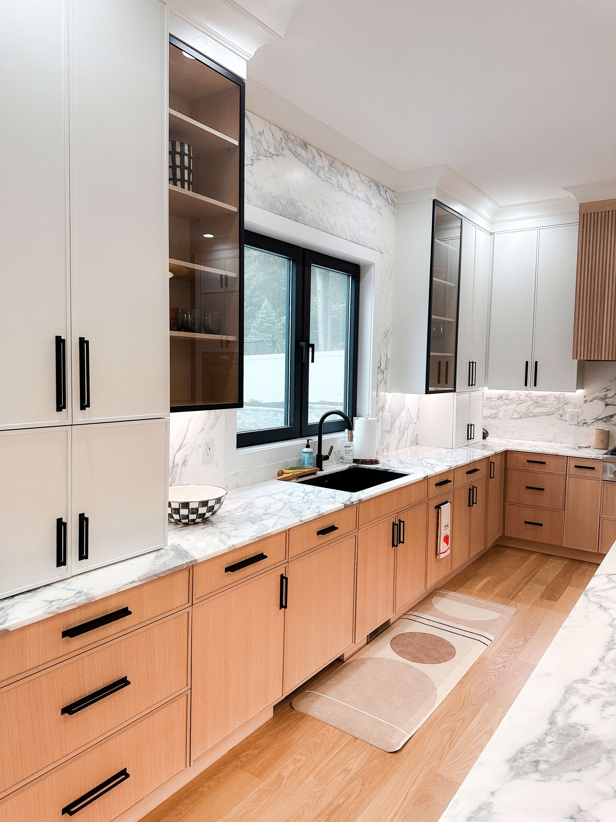 Kitchen fully unpacked and organized, ready for daily life.