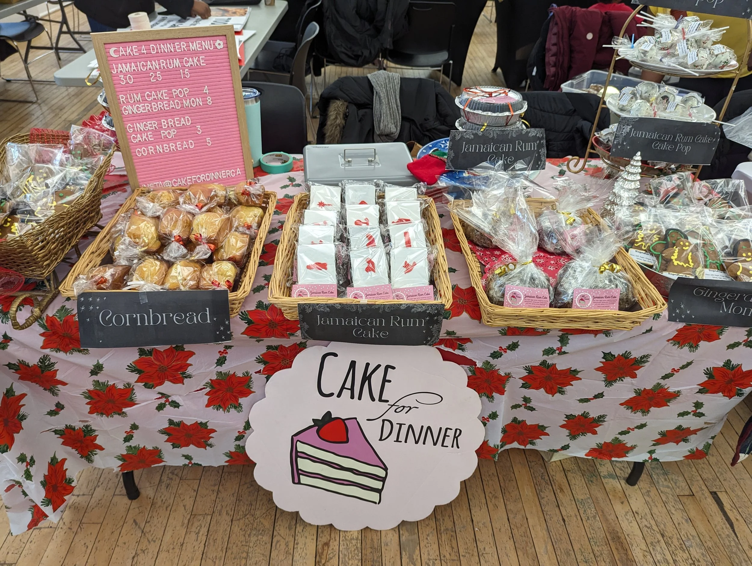 Table set up at the Jamaica Eats Christmas Market