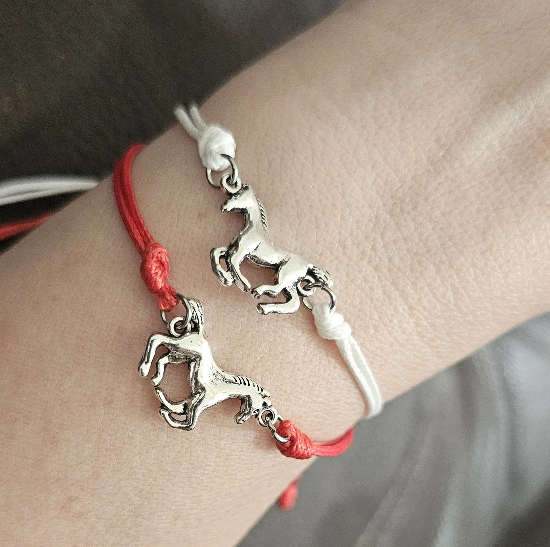 Set of horse charm bracelets