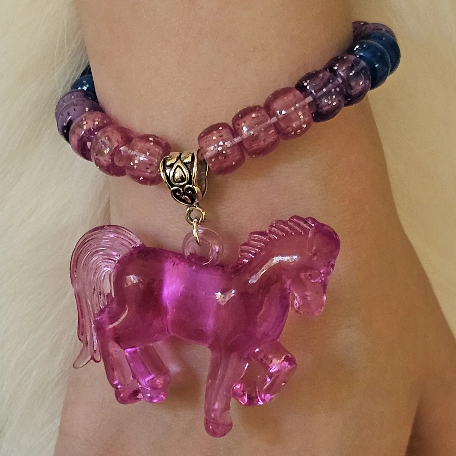 Pony charm beaded bracelet