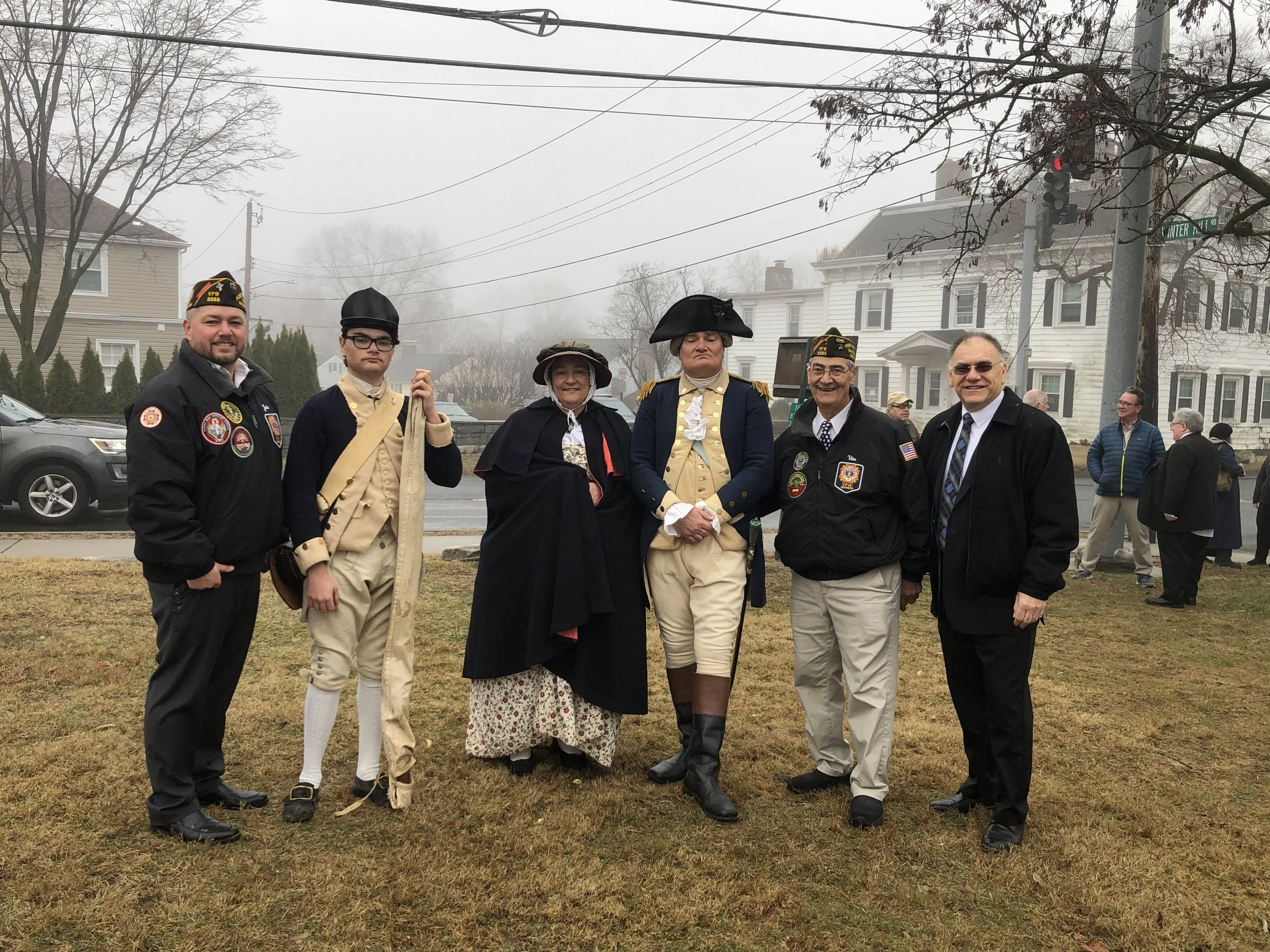 March 16th, 2025:  Samuel Crawford Day, with Eastchester Veterans pictured L-R: Josh Gaccione, Michael Grillo, Jr., Maria Grillo, Mike Grillo, Vito Pinto, County Legislator Judah Holstein.