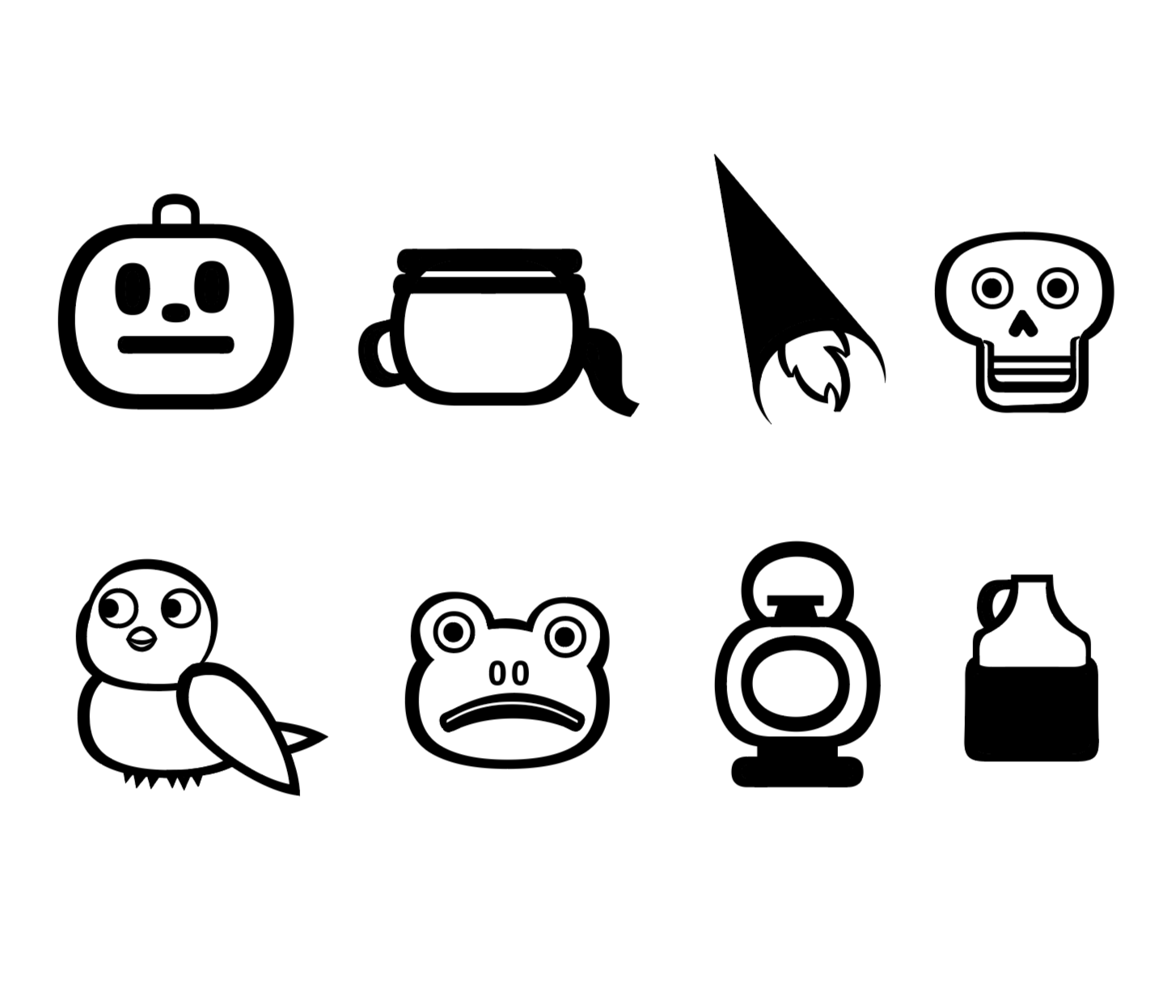 Icons made using spliced letters in Illustrator