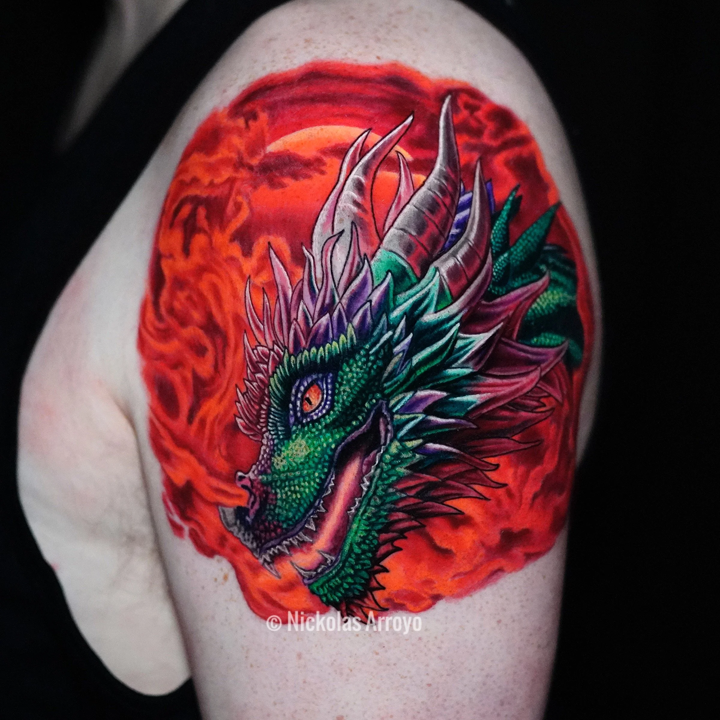 Dragon/ blood moon Tattoo