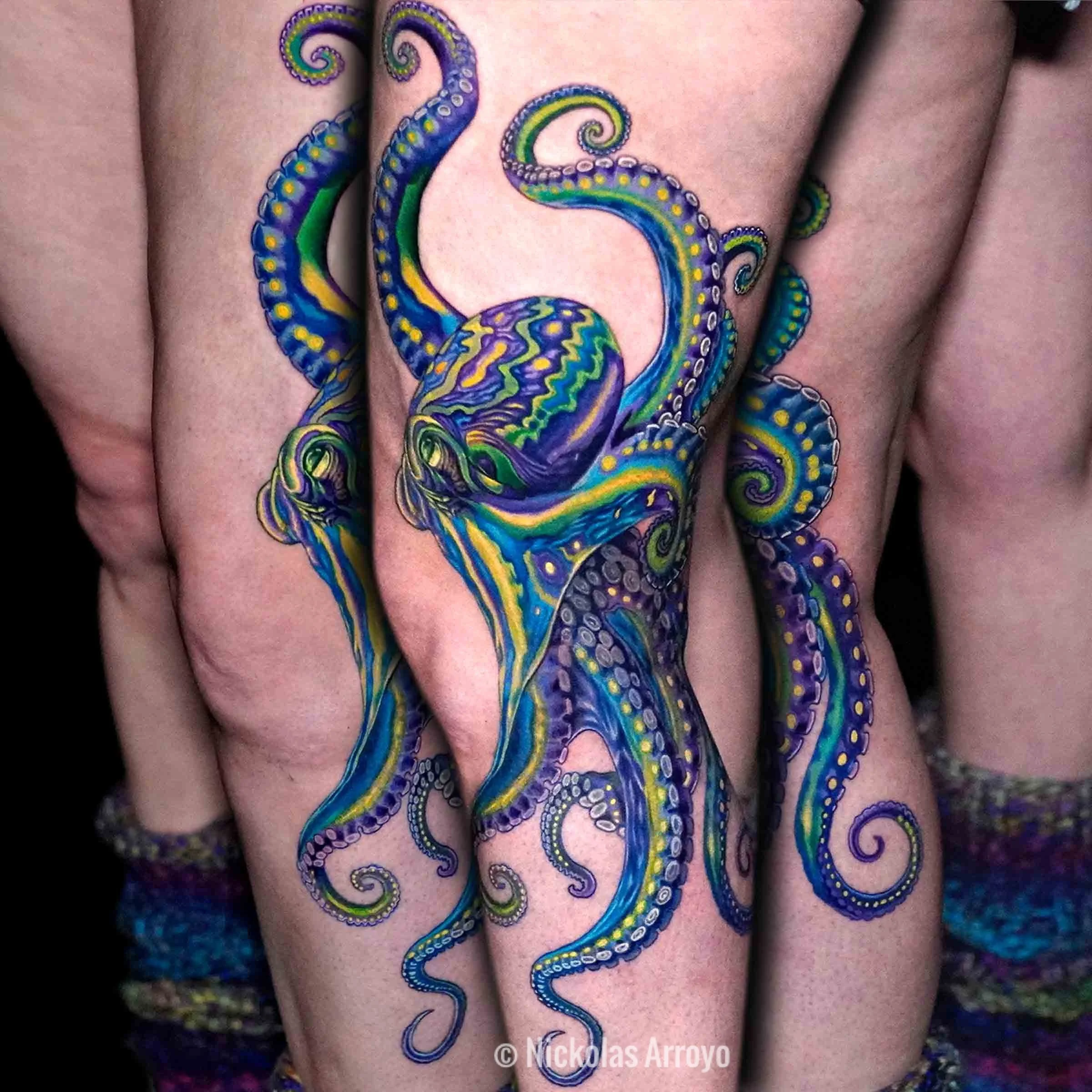 Multicolor Octopus Tattoo