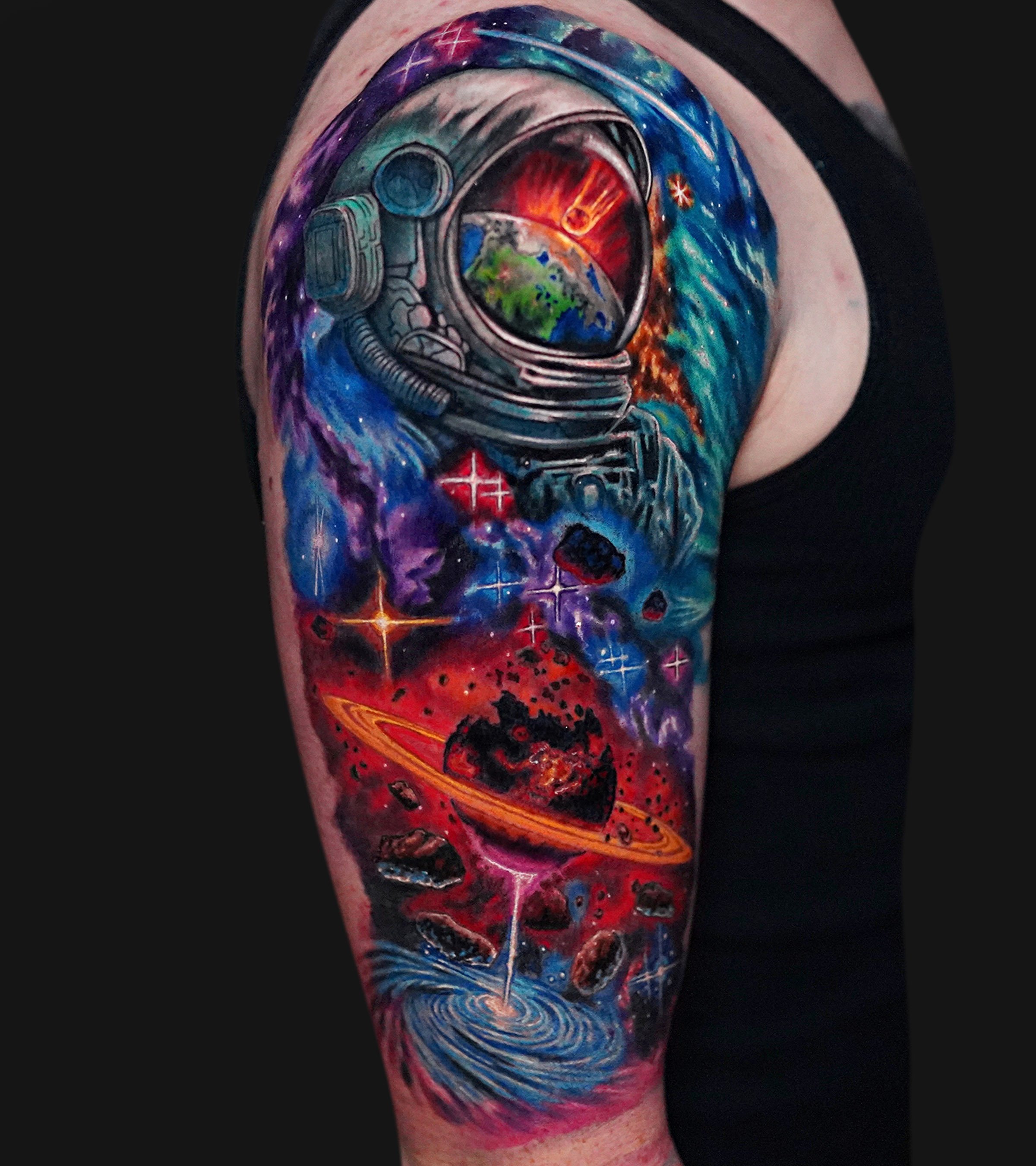 Astronaut/Galaxy Tattoo
