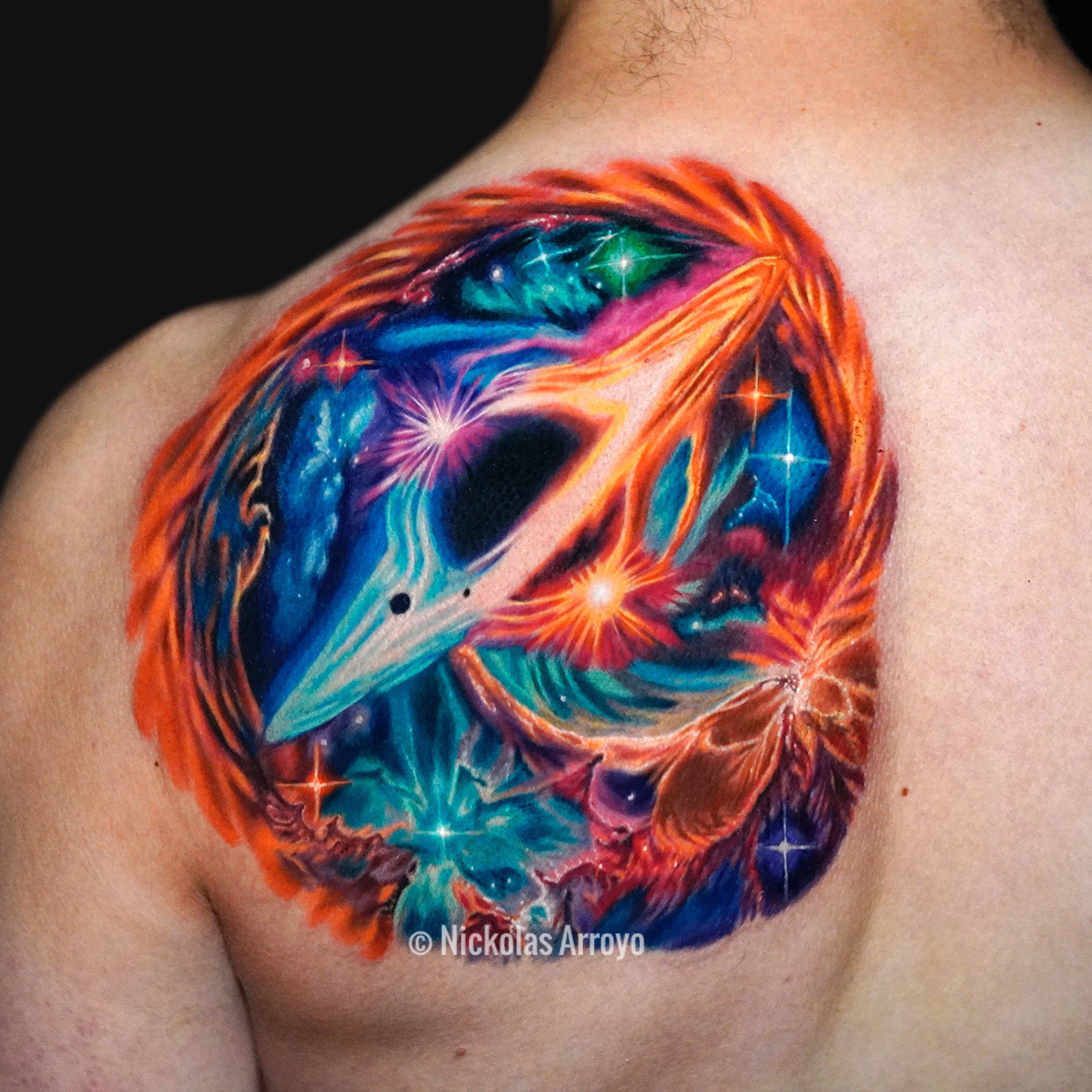 Black hole back Tattoo