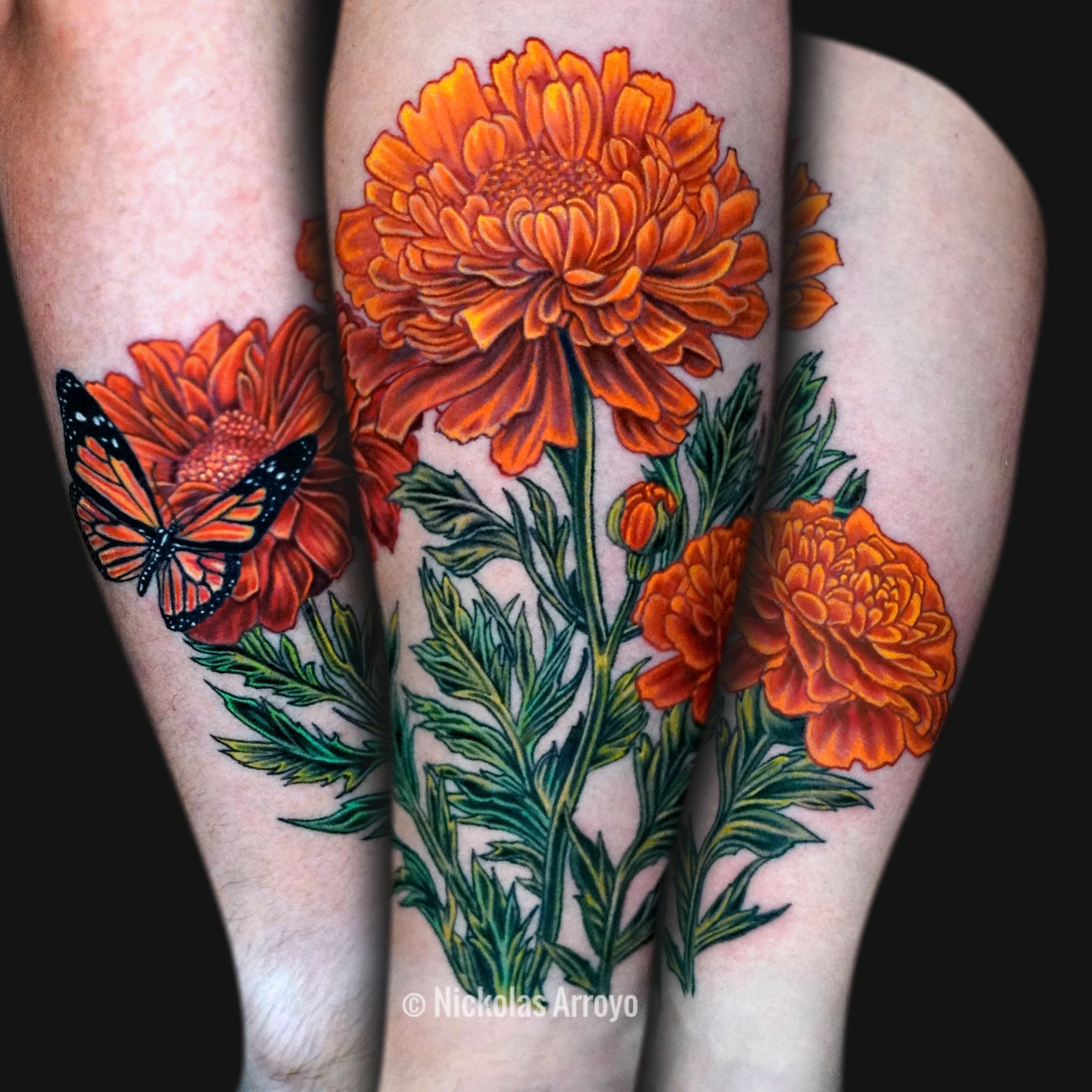Marigold memorial Tattoo