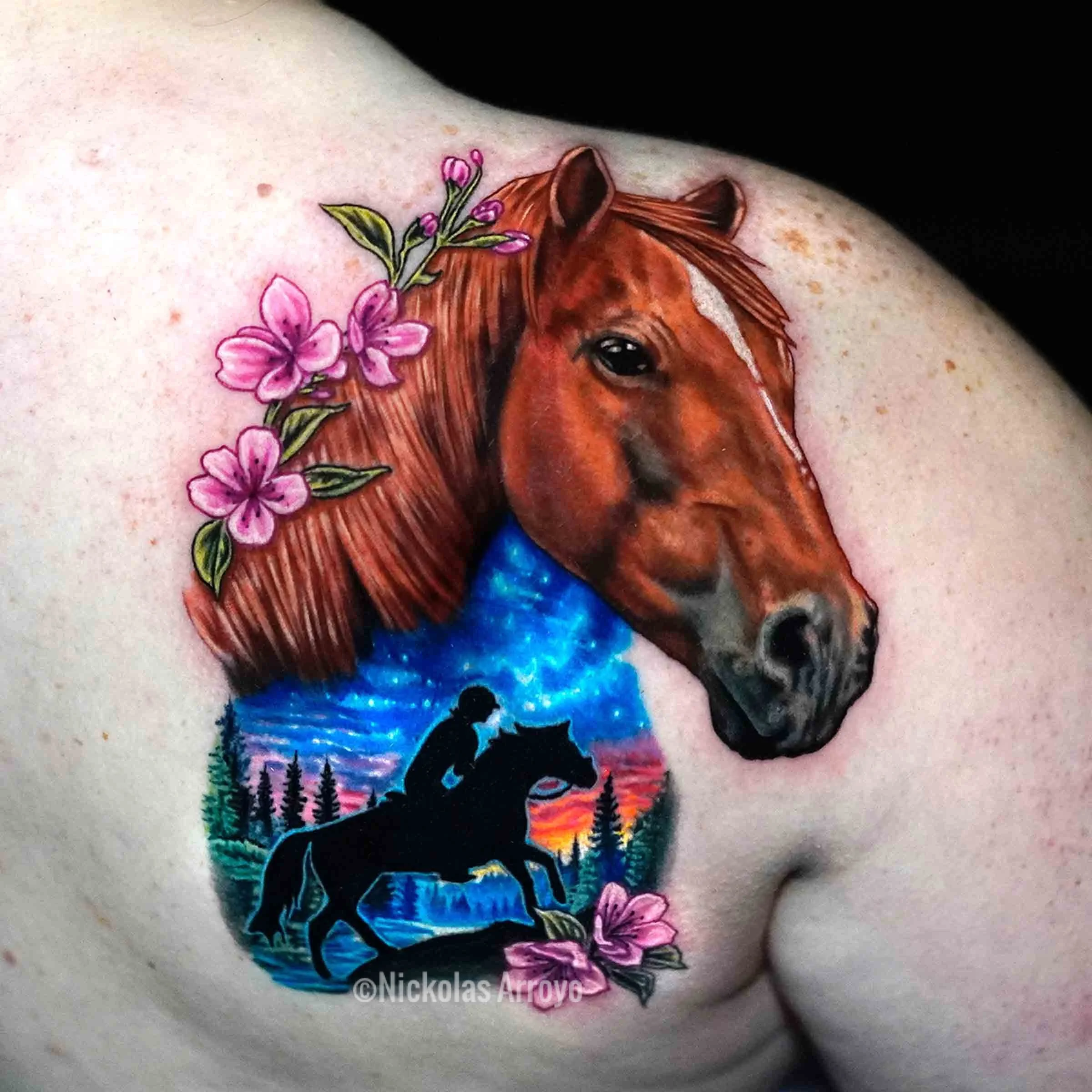 Memorial horse Tattoo