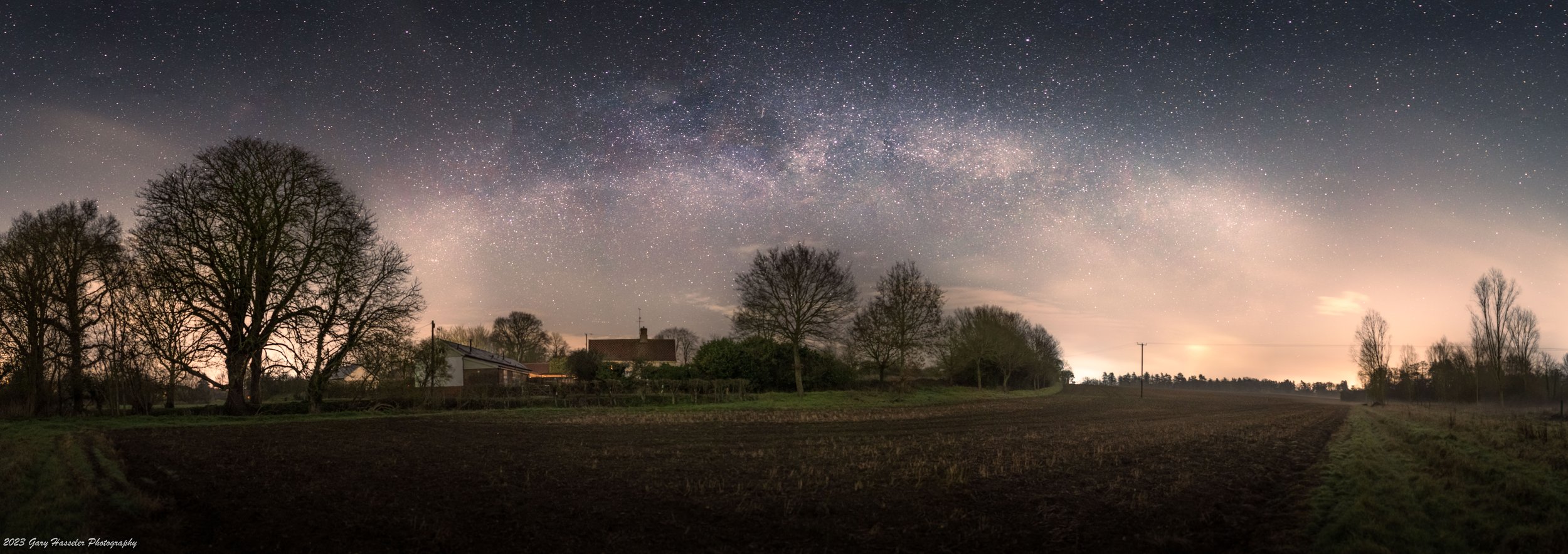 The farm and the stars. Suffolk, March.
