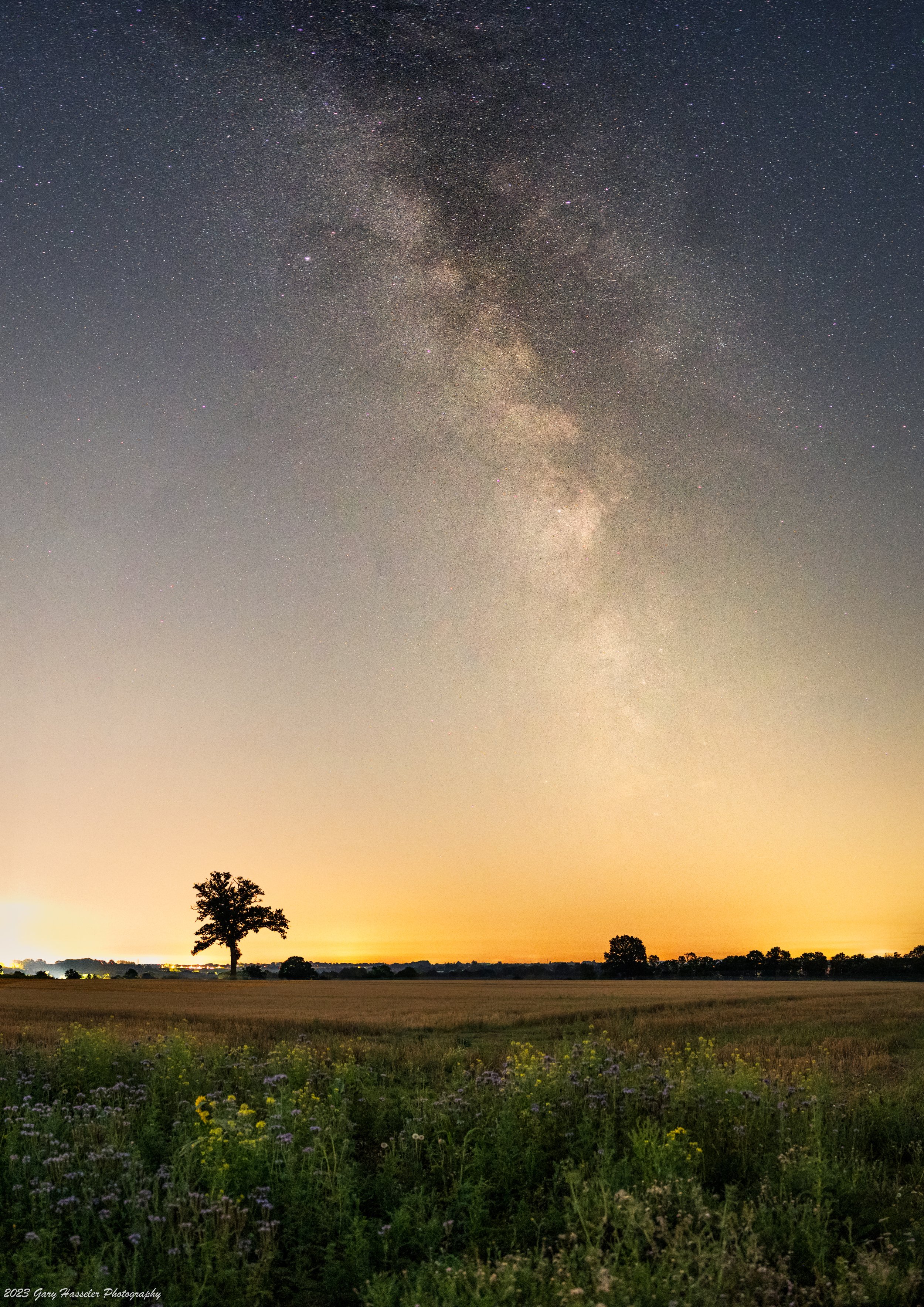 The Milky Way over Suffolk farmlands. September.