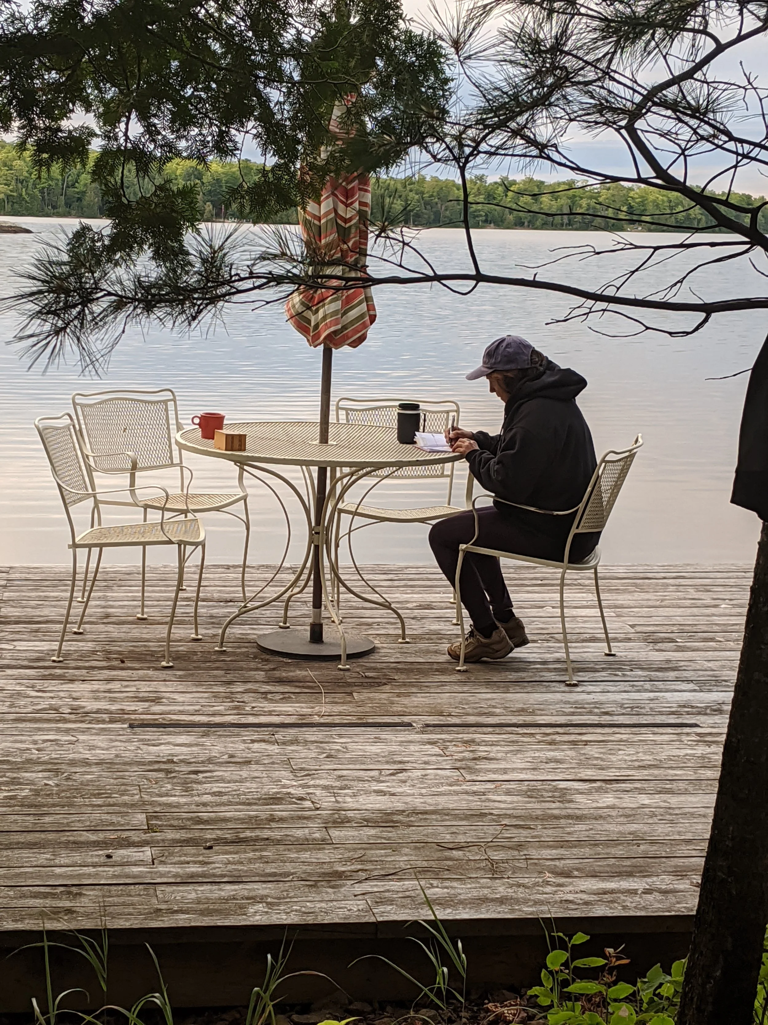 Lakeside deck by the Point House.