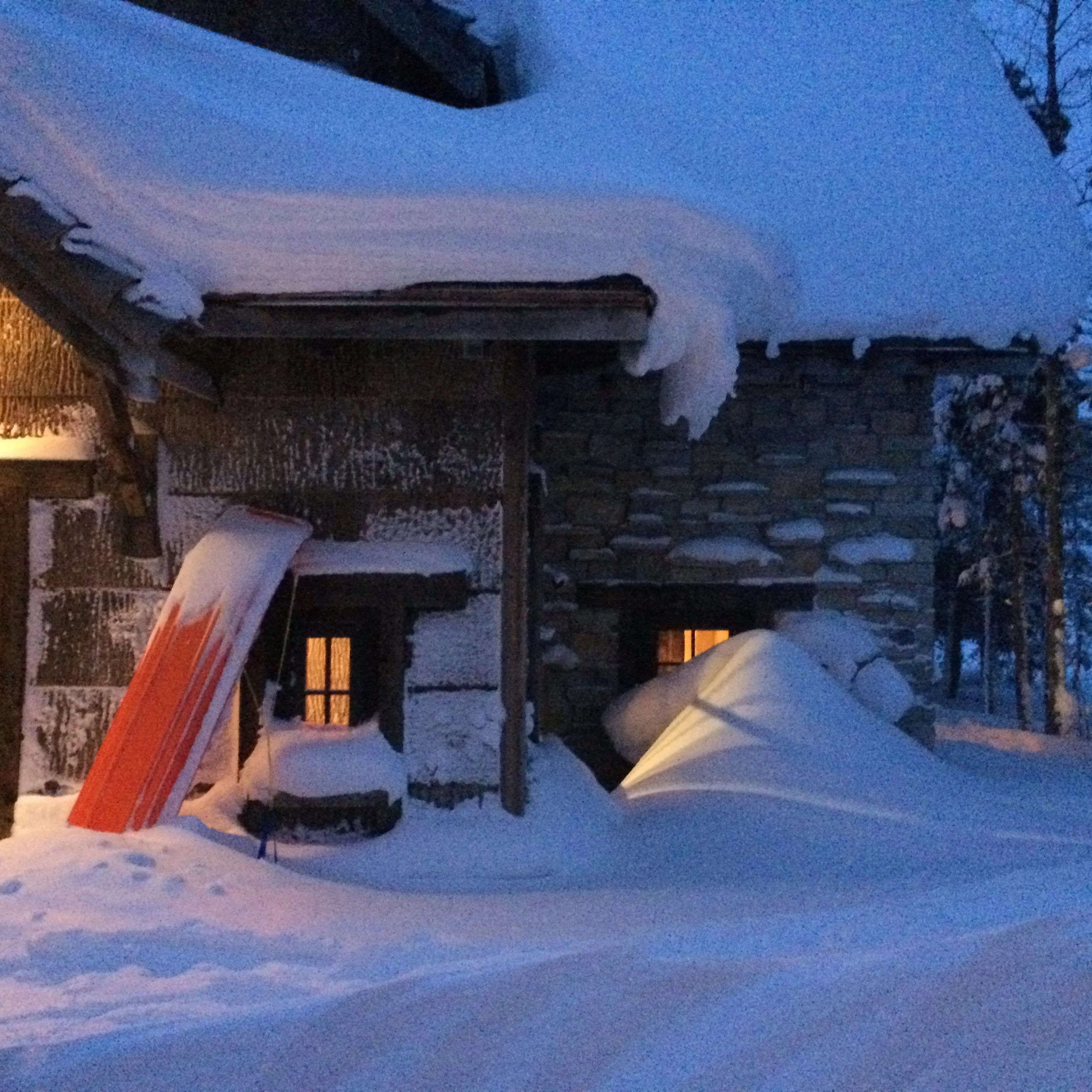 Winter evening still life.
