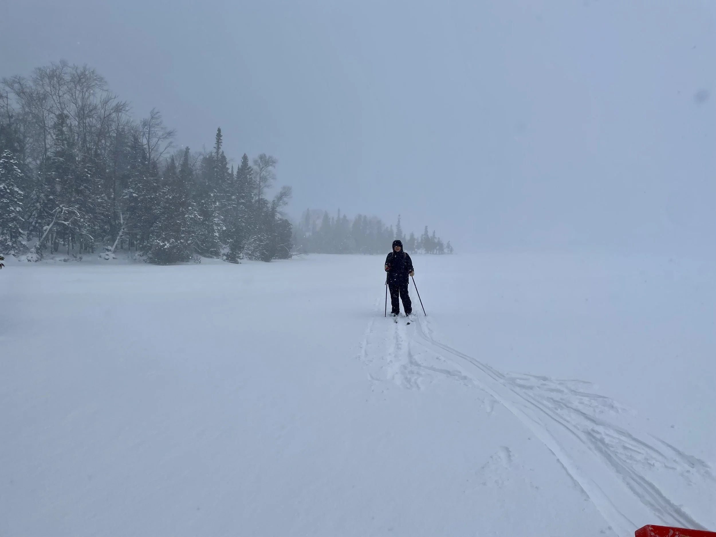 ...sometimes it's a challenging ski through blizzard conditions....