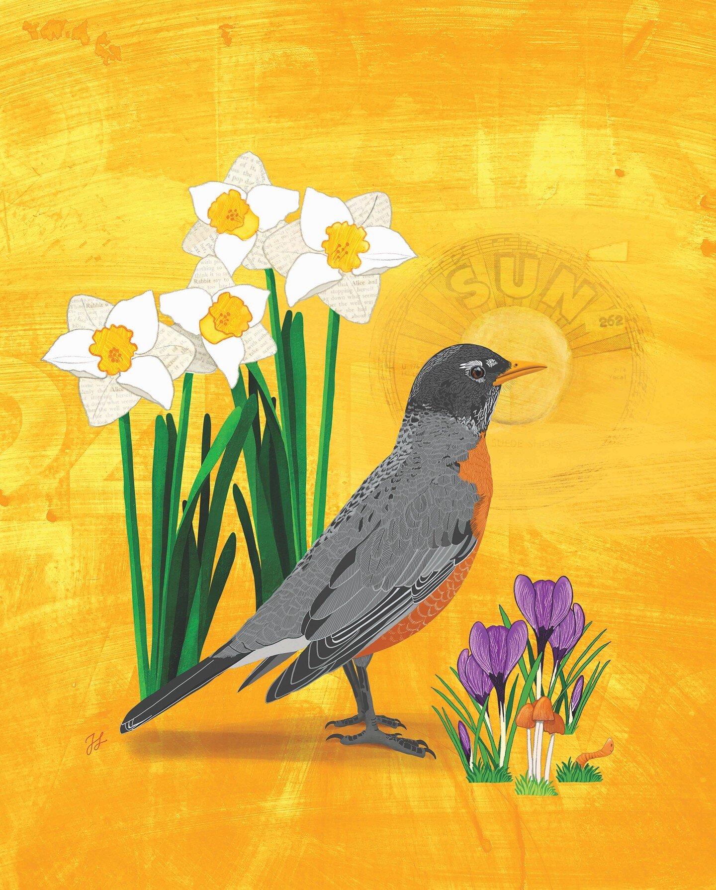 It's hard not to be inspired by the exciting first signs of Spring everywhere, especially all the many Robins running around. Happy Easter, and Happy Spring!🌷🌷Titled: &quot;Signs of Spring&quot;. *****************************************Prints and 