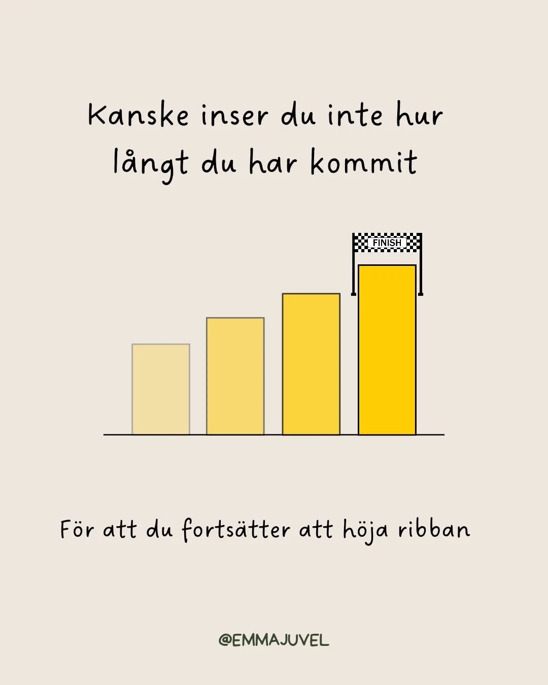 Du v&auml;xer - &auml;ven n&auml;r du inte m&auml;rker det 💛 Bara f&ouml;r att du h&ouml;jer ribban s&aring; betyder inte det att dina tidigare steg inte r&auml;knas. 

Ge dig sj&auml;lv en klapp p&aring; axeln f&ouml;r hur l&aring;ngt du faktiskt h