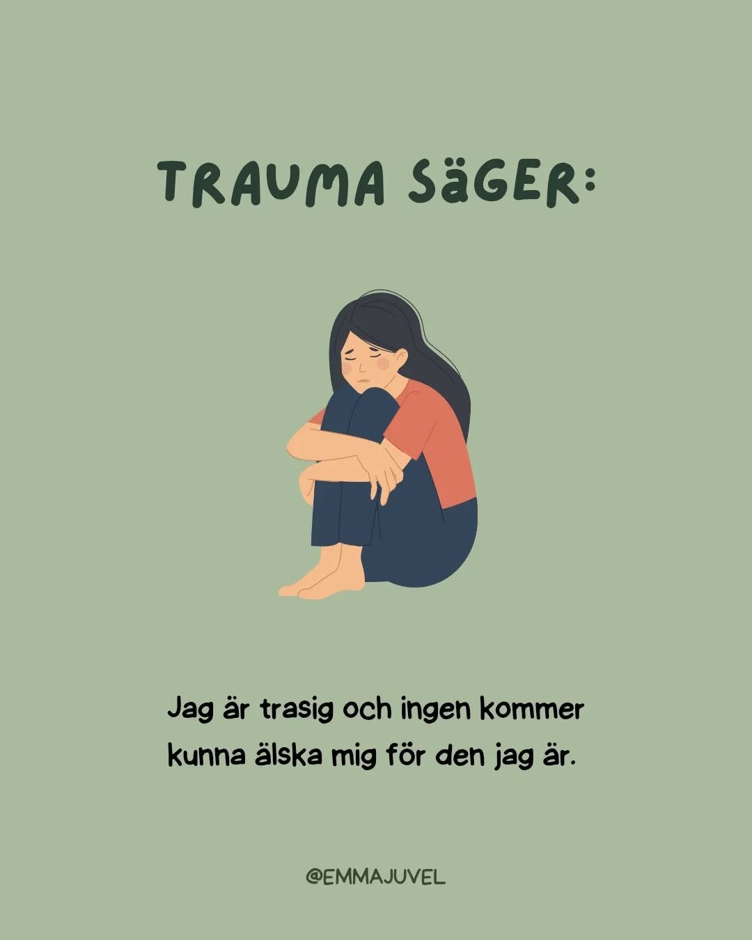Det &auml;r s&aring; l&auml;tt att tro att vi &auml;r trasiga. Att v&aring;ra s&aring;r g&ouml;r att vi inte &auml;r v&auml;rda k&auml;rlek. Att vi m&aring;ste 'fixa oss' innan vi kan bli &auml;lskade. 

Men vet du?
Du &auml;r inte trasig. Du &auml;r