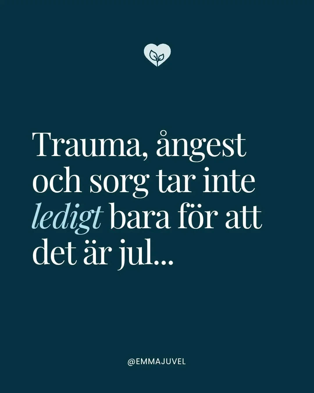 Det du b&auml;r p&aring; inombords tar inte en paus bara f&ouml;r att kalendern visar r&ouml;da dagar. 

Sm&auml;rtan finns kvar, sorgen finns kvar och nervsystemet &auml;r fortfarande i &ouml;verlevnadsl&auml;ge.

Kroppen minns.

Svaret &auml;r inte