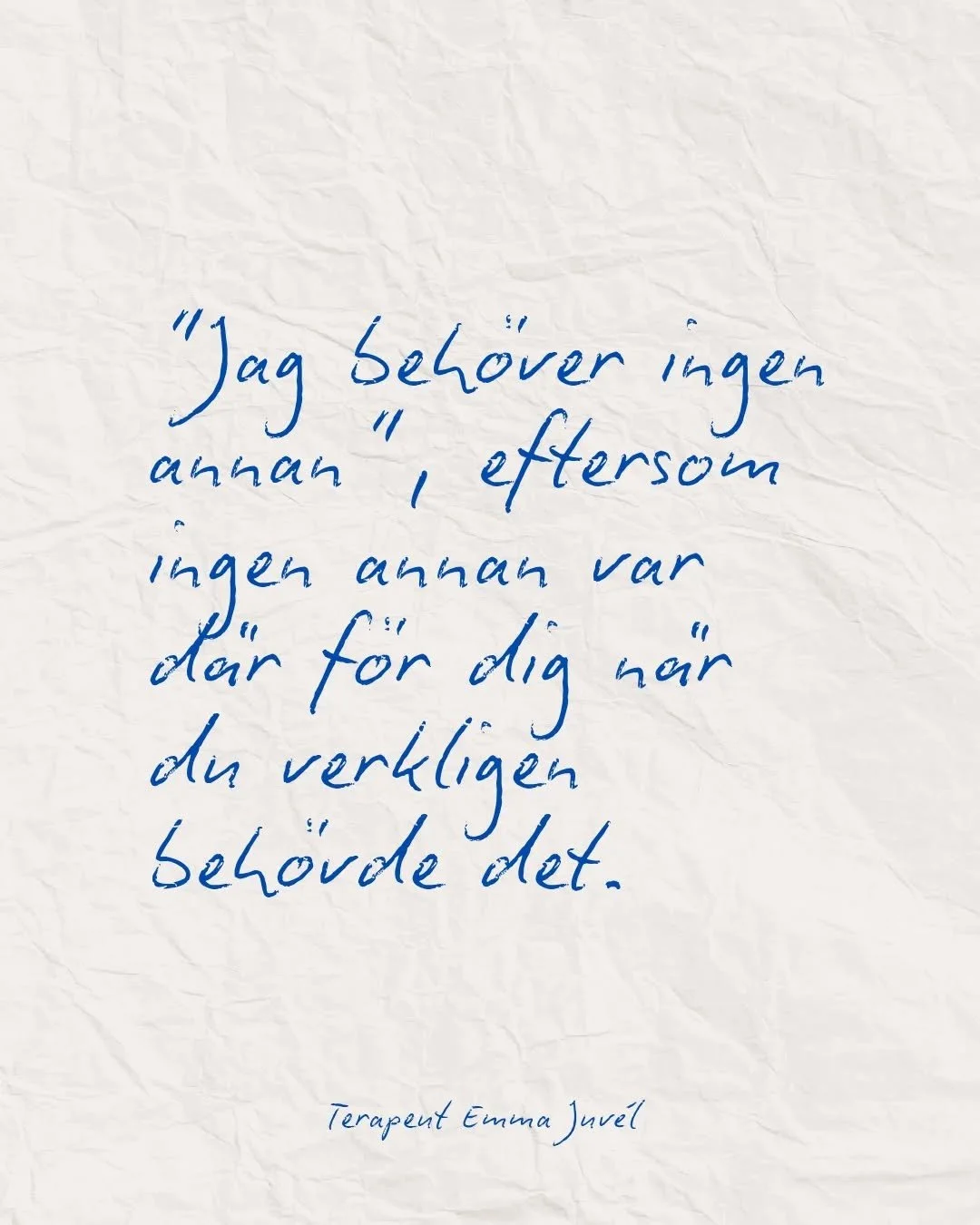 Din kropp b&auml;r p&aring; m&ouml;nster. Rester som blev kvar fr&aring;n de stunder n&auml;r du beh&ouml;vde andra och ingen kom. Men de h&auml;r m&ouml;nstren &auml;r inte DU. Det &auml;r inte 's&aring;n du &auml;r'.

Det &auml;r ett nervsystem som