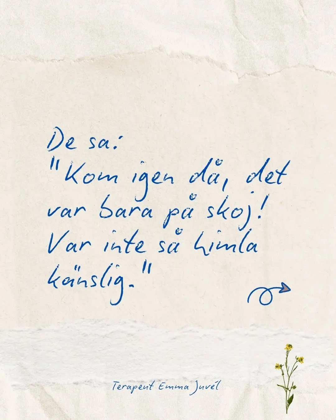Det &auml;r inte du som k&auml;nner 'f&ouml;r mycket'. Det &auml;r din kropp som fortfarande &auml;r i st&auml;ndig beredskap inf&ouml;r n&auml;sta hot. 

Ett inl&auml;rt s&auml;tt att &ouml;verleva.
Ett m&ouml;nster.

N&auml;r du skapar en grundtryg